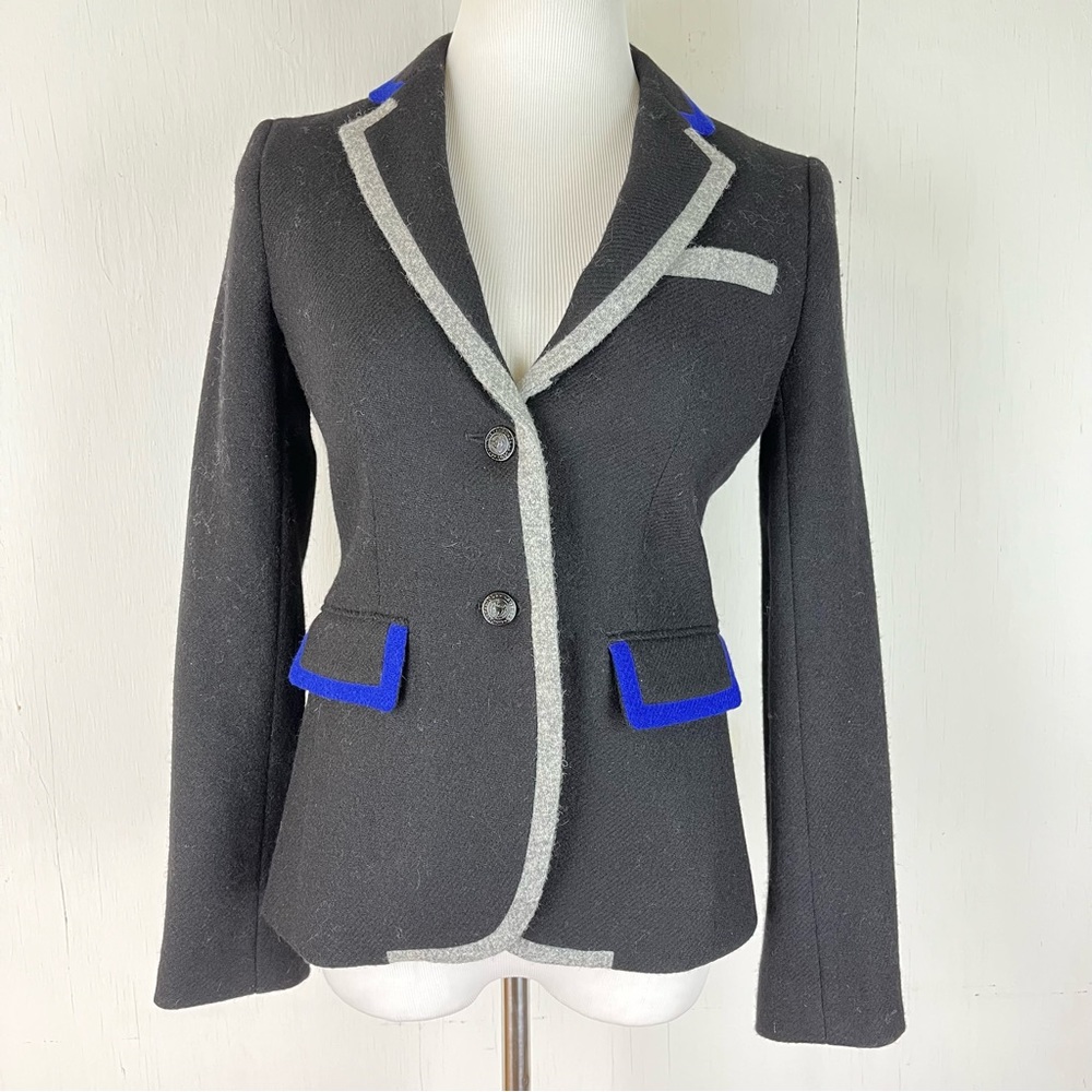 Brooks Brothers Red Fleece Black Wool Blazer